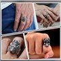 yolzhxe 5 Pièces Bagues CrâNe Homm, Réglables Bague Tete de Mort, Acier Inoxydable Rock Skull Anneaux, Style Rétro Gothique Crân