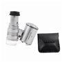 Lot de 2 mini microscopes de poche 60x, loupe de poche 60x, loupe de poche avec fonction LED et lumière UV, microscope de poche 