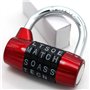Serrure de casier de gymnastique, cadenas de sécurité robuste avec mot de passe, 5 lettres (rouge)