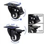 4 Pièces Roulette Chaise Bureau, 50mm Roulettes Pivotantes, Poids Maximum 280KG, Roulette avec Frein, avec vis, Roues de Meubles