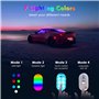 Weinsamkeit Lumières Intérieures de Voiture Sans Fil, 4 Pièces RGB Éclairage Intérieur de Voiture 7 Color LED Ambiance Voiture C