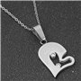 2 Pièces Collier Couple Amoureux en Acier Inoxydable, Pendentif Coeur Séparable Puzzle, Chaîne Argent et Noir pour Femme et Homm