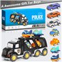 Vautvis Jouet De Camion pour Enfant 3 Ans, Jouet Voiture Enfant, Camion Jouet avec Sons Et Lumières, Camion De Transport Voiture