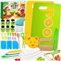 SaiXuan 31 Pièces Ensemble d'Ustensiles de Cuisine pour Enfants - Kit de Couteaux Montessori Sécurisés - Comprend Planches à Déc