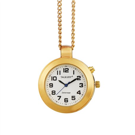Goldene Montre parlante pour femme avec pendentif en forme de montre de gousset