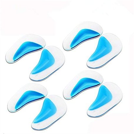 Cisixin 4 Paires Semelles orthopédiques en Silicone Gel Pad Arch Orthétique Semelle Pied Plat (Bleu)