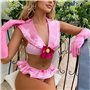 ROSVAJFY Femme Ecoliere Costume Sexy Lingerie Schoolgirl Cosplay Uniforme Etudiante Déguisement Rose Sous-Vêtement Babydoll Coqu