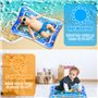 GROFIS Tapis D'eau Bébé Eveil 66x50cm, PVC Gonflable Tummy Time Mat, Tapis de Jeu D'eau avec 6 Vie Marine Flottante, Jouet senso