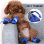 Lot de 4 paires de chaussures pour chien avec semelles souples - Avec cordon de serrage - Antidérapantes - Pour l'intérieur et l