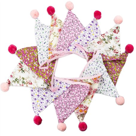 Banderole de fanions en tissu de 4 m avec 12 fanions double face en coton