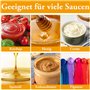 Lot de 4 Bouteilles Squeeze en Plastique Transparent – 250 ml avec Graduation et Bouchons – Antifuite Bouteille Sauce– Idéales p