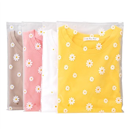 Lot de 20 sacs à fermeture éclair en forme de marguerite