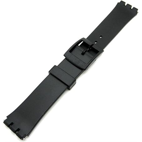 Vintage Time Watches | Bracelet de montre en silicone noir de 17 mm (20 mm) compatible avec Swatch