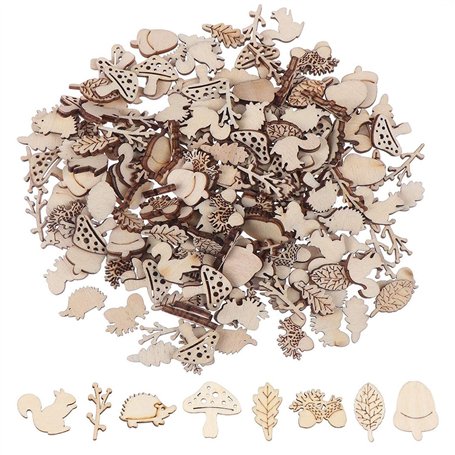SLAXJNE 150 Pièces d'animaux De La Forêt en Bois