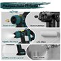 ELIOFANEIA Pistolet à Peinture 2 x 4000mAh Batteries Au Lithium et Chargeur 21V, Pulvérisateur Électrique 1200ML HVLP, 5 Buses, 