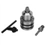 Mini Mandrin de Perçage 3,0-16 mm 1/2-20 UNF avec Clé pour Mandrin et Adaptateur pour Tête Hexagonale 1/4