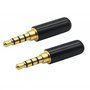 1/8" TRRS 4 pôles plaqué Or Connecteur de borne de câble Audio de Remplacement pour ré