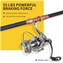 Haut Ton HT-NGK-10000 Moulinet de pêche 8000/9000/10000/12000/14000, 17 + 1BB avec Cadre en Graphite, Rapport d’engrenage 4,8:1,