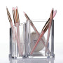 Organiseur de maquillage 3 sections en acrylique pour maquillage, maison, bureau, salle de bain