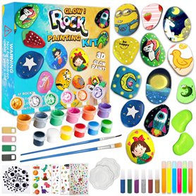 Shrubz Kit de Peinture sur Pierres Bricolage Enfant kits de loisirs créatifs Kits de Peinture Rupestre