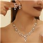 KBRPEY Parure Bijoux Femme Mariage Collier Et Boucles d'Oreilles à La Mode Avec Pendentif en Strass pour Le Cadeau de Fête des M