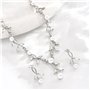 KBRPEY Parure Bijoux Femme Mariage Collier Et Boucles d'Oreilles à La Mode Avec Pendentif en Strass pour Le Cadeau de Fête des M