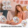 Lot de 15 Ballons à Confettis Colorés - Ruban de 10 m, Latex, Multicolores à Paillettes - Décorations et Accessoires de Fête
