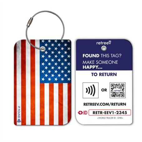 Retreev Étiquette de bagage retreev™ Smart NFC et QR Code : récupération sécurisée des sacs