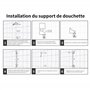 MORADO Barre de Douche 70cm en Acier Inoxydable, Support de Douche Réglable en Hauteur, Colonne de Douche Montage Mural, Chromé