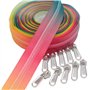 ByaHoGa Fermeture éclair arc-en-ciel sans fin de 4 m - Spirale de 6 mm + 10 fermetures éclair non bloquantes (ruban arc-en-ciel)