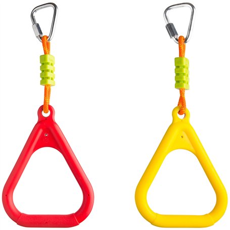 Accessoires Cateam Ninja - Anneaux de Gymnastique Triangle Multicolore Lot de 2 avec mousquetons - Triangles de Barre de Singe p