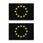 2 Pièces Noir Union Européenne EU Drapeau Tactique Militaire Emblème Drôle Applique Fermeture Crochet et Boucle pour Chapeau Sac