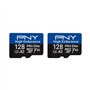 PNY Carte mémoire microSDXC 2x128Go Pro Elite™ High Endurance C10 U3 V30 A2 – Jusqu'à 100/90 Mo/s en Lecture/écriture