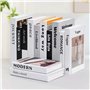 BBWELL Lot de 8 Serre-Livres,Acrylique Transparent Bookends avec Autocollant de Commodité et Autocollant D'index,Serre Livre pou