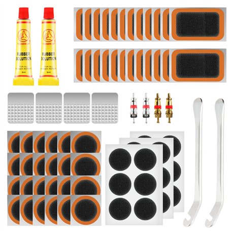 Sinofort Colle Rustine Chambre a Air 78 Pièces Rustine Velo avec Colle Kit Crevaison Velo Rustine Velo Autocollante Rustines pou