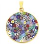 Glass Of Venice Pendentif Millefiori Moyen Multicolore dans Un Cadre plaqué Or 26 mm