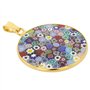 Glass Of Venice Pendentif Millefiori Moyen Multicolore dans Un Cadre plaqué Or 26 mm