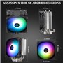 TR AssassinX120 SE ARGB Refroidisseur d'air CPU, 4 caloducs,TL-C12C-S PWM Refroidisseur de CPU à ventilateur silencieux avec rou