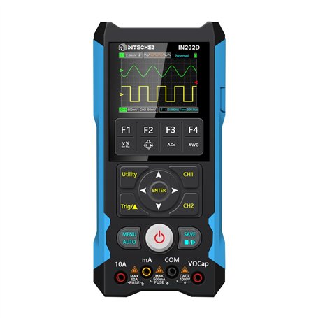 IN202D Oscilloscope portable 3 en 1 Multimètre Générateur DDS