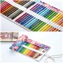 Eabdice 48 Slots Rouleau de Crayon en Toile, Rouleaux Pochette de Crayons, Sac à Crayon Enroulable Wrap en Toile, Fait Main, Con