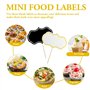 Drapeaux pour Buffet Cure Dent avec Drapeau, 48 Pièces Ètiquettes alimentaires avec 2 Marqueur, Etiquette Ardoise Alimentaire Fo