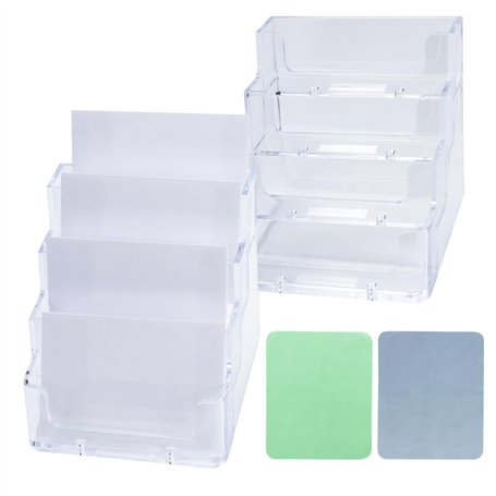 Lot de 2 Porte-Cartes de Visite en Acrylique Transparent