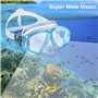 Masque Plongée Enfant Lunettes Piscine Enfants Adolescents de 7 à 12 Ans Protection UV 180°View HD Anti-buée Anti-Fuite Lunettes