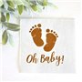 Kreatwow Paquet de 50 Serviettes en Papier Baby Shower Baptême Bébé Pieds - 33 x 33 cm Dépliée