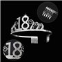 Couronne Anniversaire 18 Ans Tiare Diadème Princesse avec Peigne Strass Cristal Argent Articles de Fête et Décorations