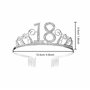 Couronne Anniversaire 18 Ans Tiare Diadème Princesse avec Peigne Strass Cristal Argent Articles de Fête et Décorations