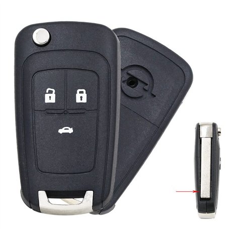 Boîtier de clé de Voiture Pliable à 3 Boutons Coque pour clé Opel Vauxhall Insignia Astra J Zafira B Meriva avec Lame Non coupée