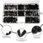 340 Pcs Vis Autoforeuse Noir Traverse 8 Tailles Différentes avec Boîte D'Assortiment Vis Autoforeuse Métal Noir pour Meubles Voi