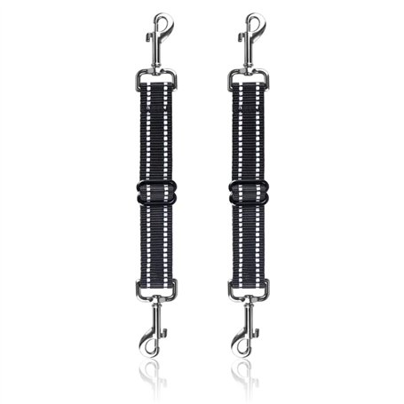 Lot de 2 clips de sécurité réfléchissants pour collier de chien - Pivotant à 360° - Avec double fermeture pour harnais de chien