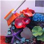 MiOYOOW Brosse Nettoyage d'aquarium, Grattoir à Algues, Double Face/Extrémité, avec 2 Chiffon en Feutre, Nettoyeur de Verre d'aq